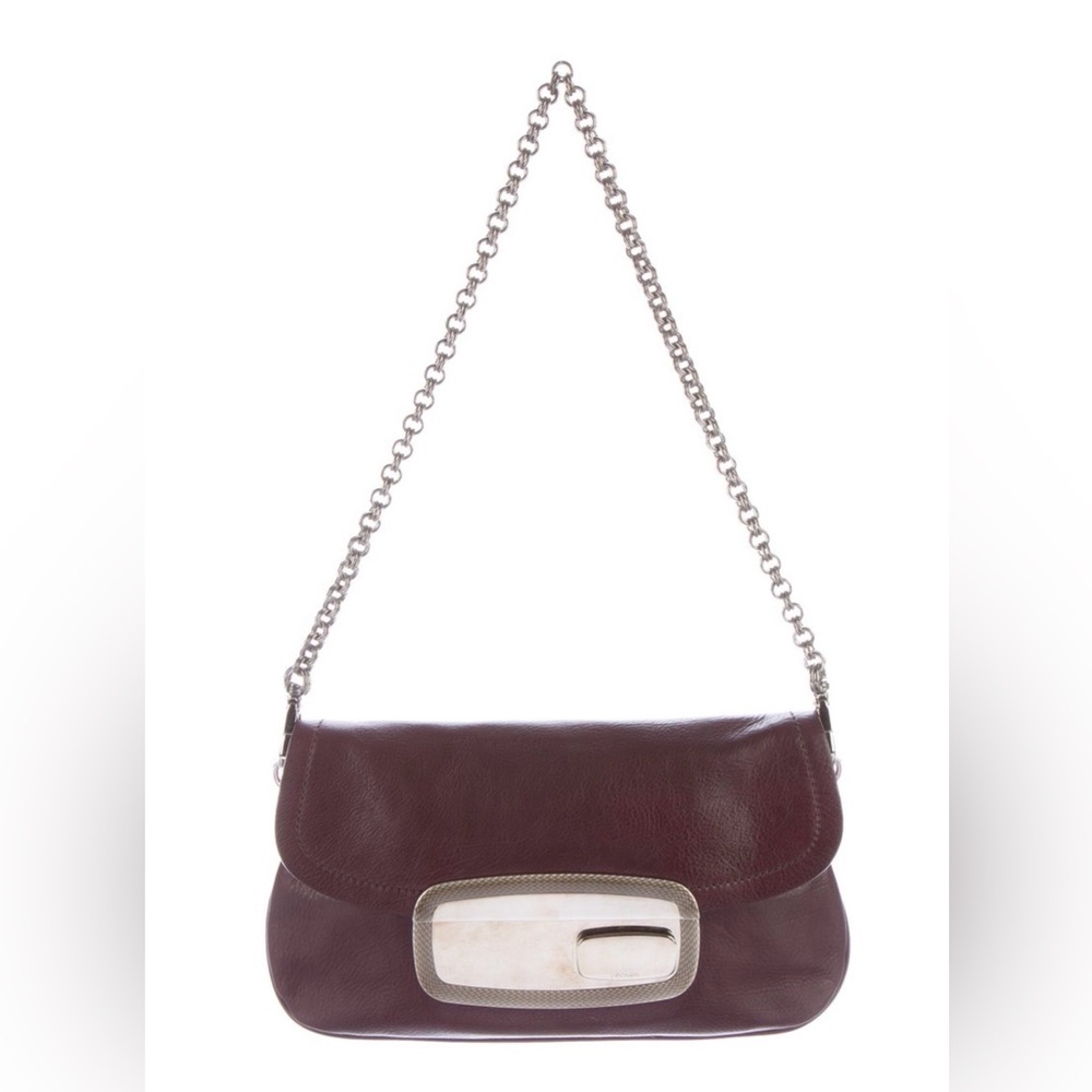 Prada Vitello Purple Leather Shoulder Bag with dustbag